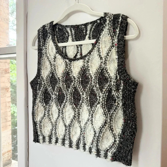 New Free People Knit Sweater Vest White Gray Sample Piece - Picture 6 of 11